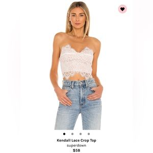 REVOLVE Kendall Lace Crop Top SUPERDOWN NEVER WORN